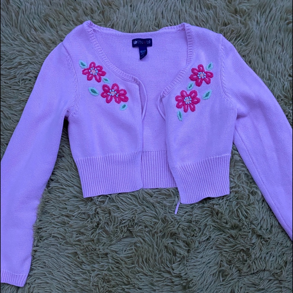 Y2K/INDIE pink flowered cardigan